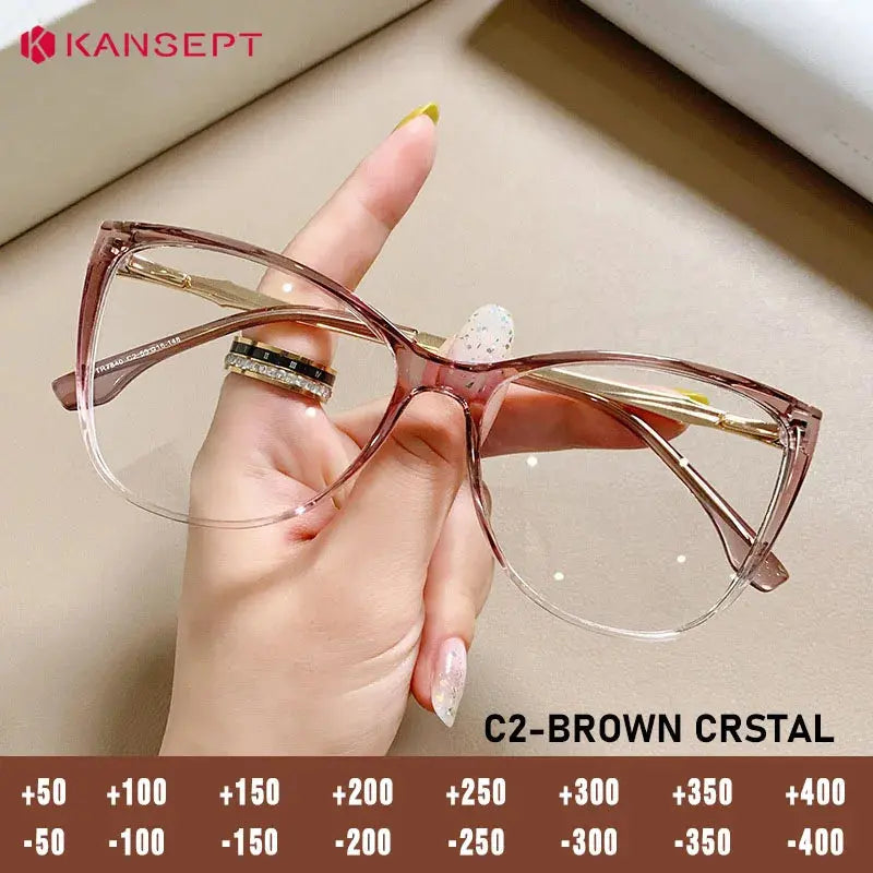 Kansept Unisex Full Rim Cat Eye Tr 90 Metal Frames 784000 FuzWeb
