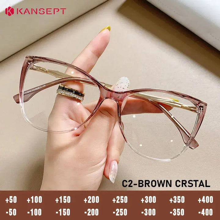 Kansept Unisex Full Rim Cat Eye Tr 90 Metal Frames 784000 FuzWeb