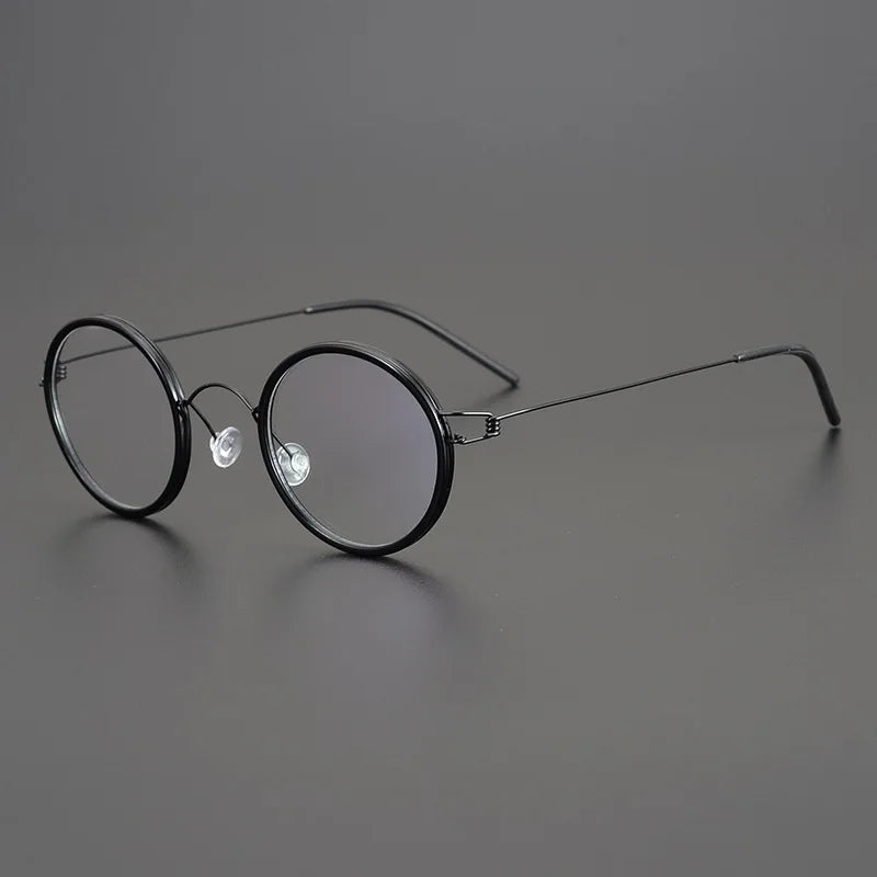 Bobbie Women's Full Rim Round Acetate Titanium Eyeglasses 224550