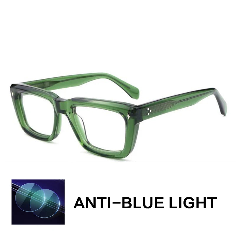 Gatenac Unisex Full Rim Square Brow Line Acetate Reading Glasses 882222