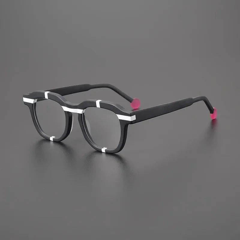 Hewei Unisex Full Rim Big Oval Square Acetate Eyeglasses 49150 Full Rim Hewei