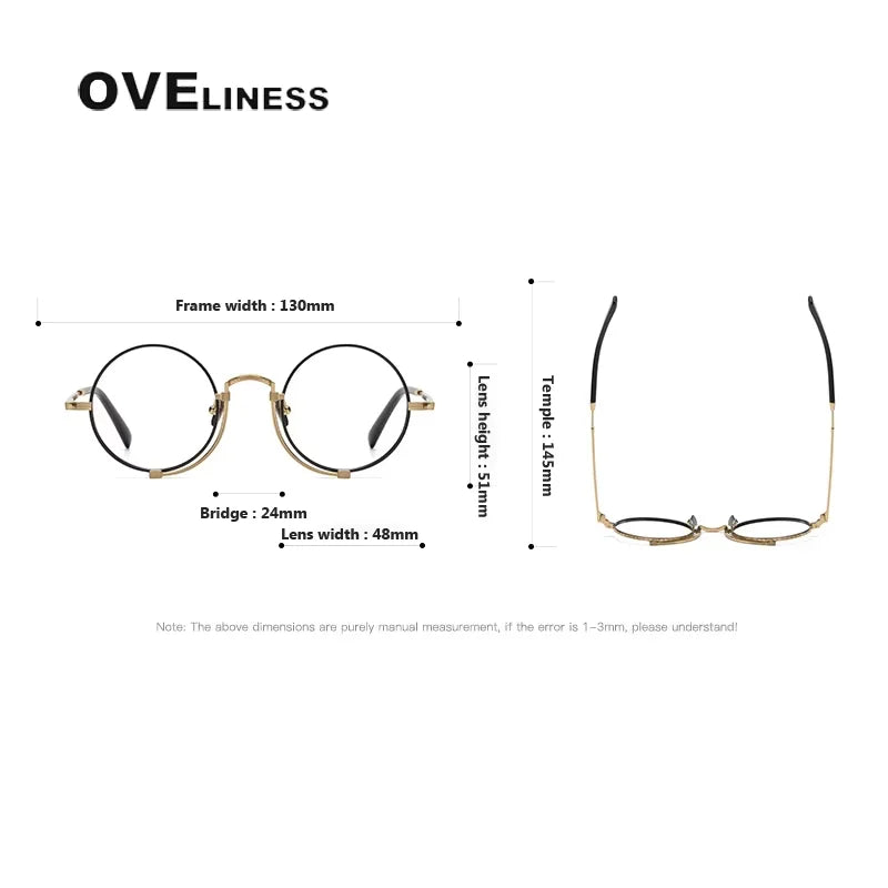 Oveliness Women's Full Rim Round Titanium Eyeglasses 10139 Full Rim Oveliness