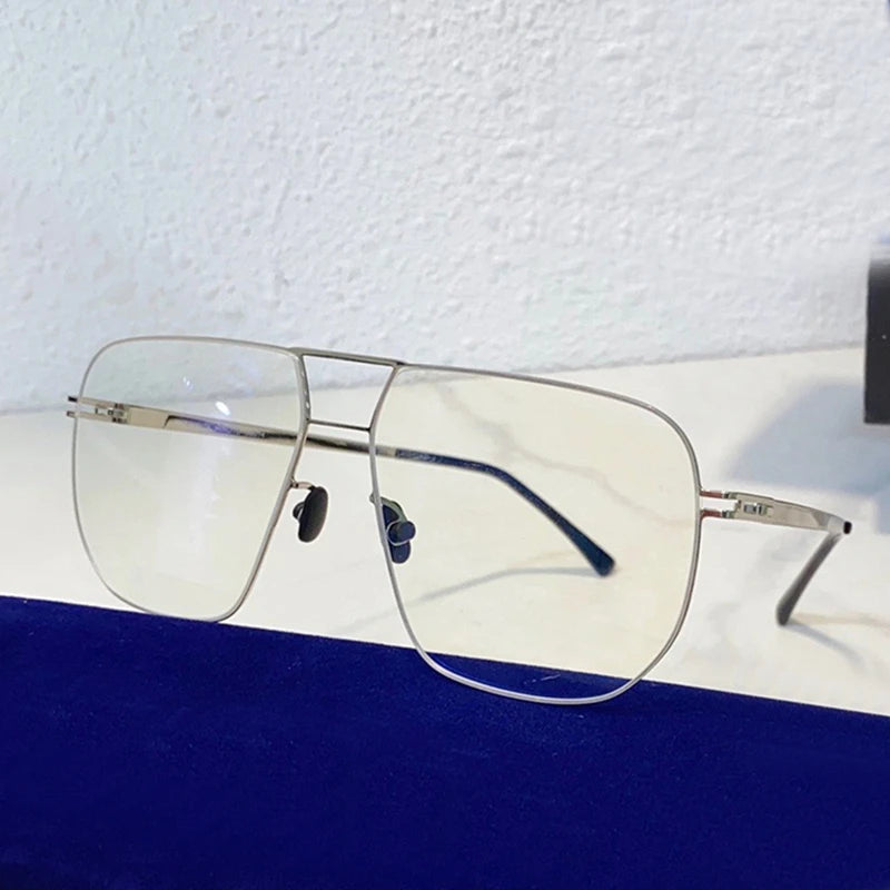 Black Mask Women's Full Rim Square Double Bridge Steel Eyeglasses 195136