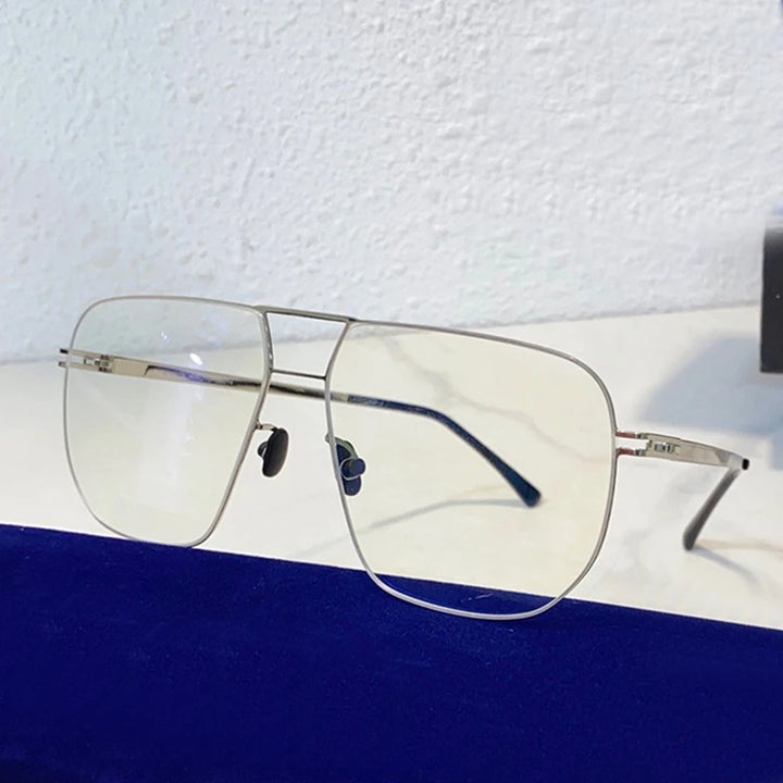 Black Mask Women's Full Rim Square Double Bridge Steel Eyeglasses 195136