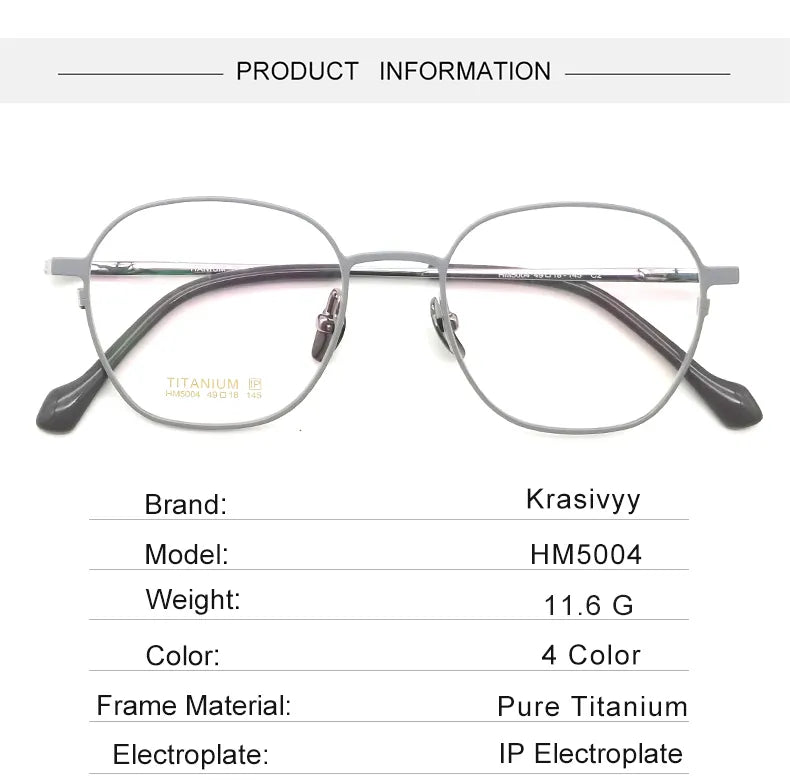 Krasivyy Women's Full Rim Polygon Titanium Eyeglasses Hm5004 Full Rim Krasivyy   