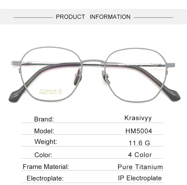 Krasivyy Women's Full Rim Polygon Titanium Eyeglasses Hm5004 Full Rim Krasivyy   