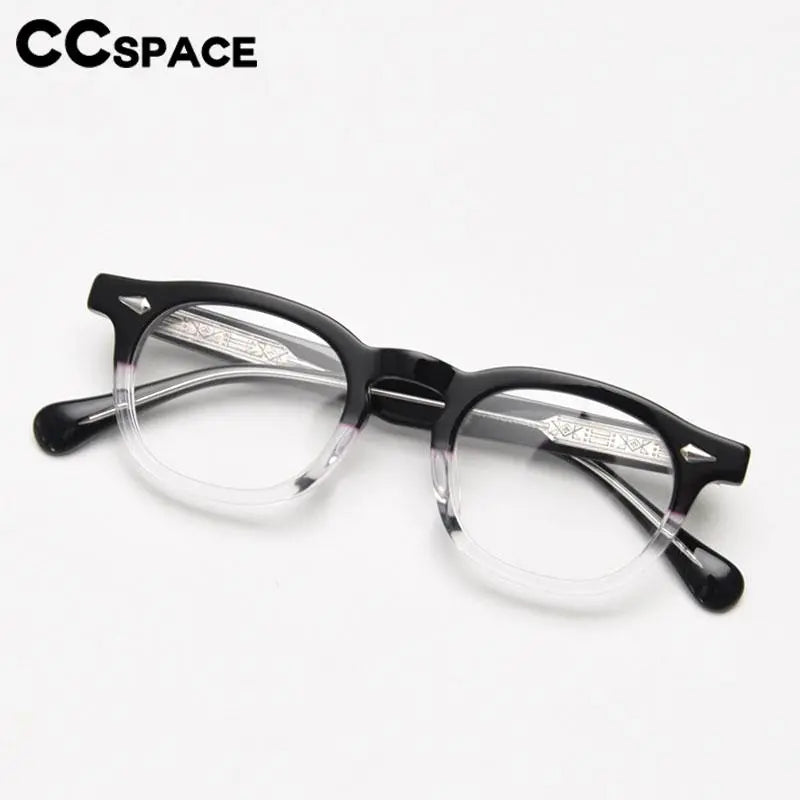 CCspace Unisex Full Rim Square Acetate Eyeglasses 56838 Full Rim CCspace   