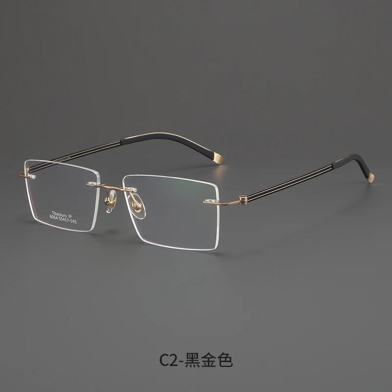 Bclear Men Rimless Square Titanium Eyeglasses MY-6054