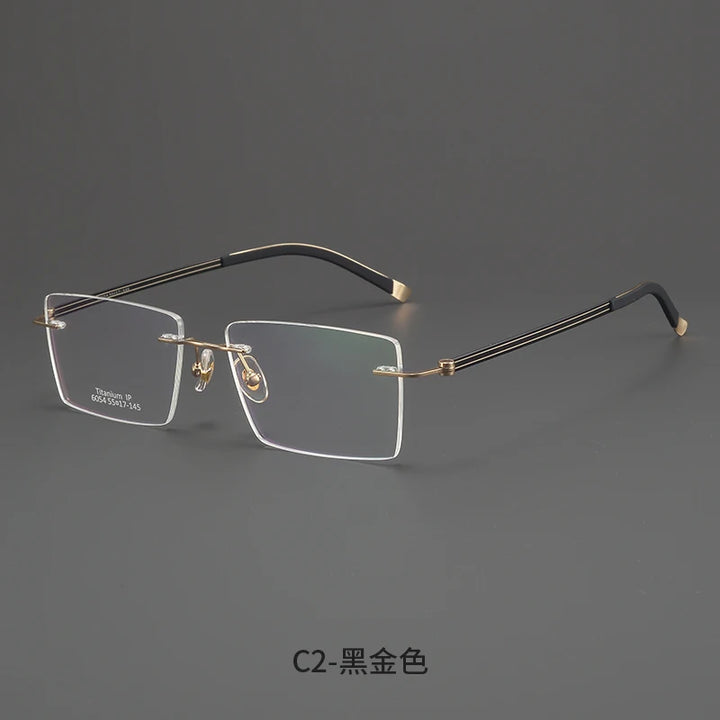 Bclear Men Rimless Square Titanium Eyeglasses MY-6054