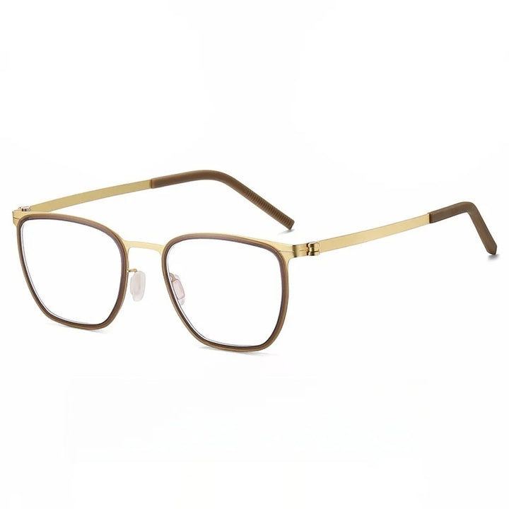 Xbora Unisex Full Rim Square Acetate Stainless Steel Eyeglasses 7908