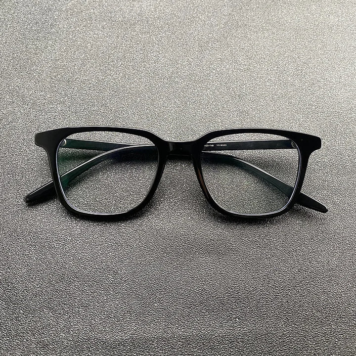 Black Mask Men's Full Rim Square Acetate Eyeglasses 9020  Black Mask   