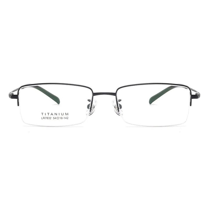 Bclear Men's Semi Rim Square Titanium Eyeglasses Lb7832 Semi Rim Bclear   