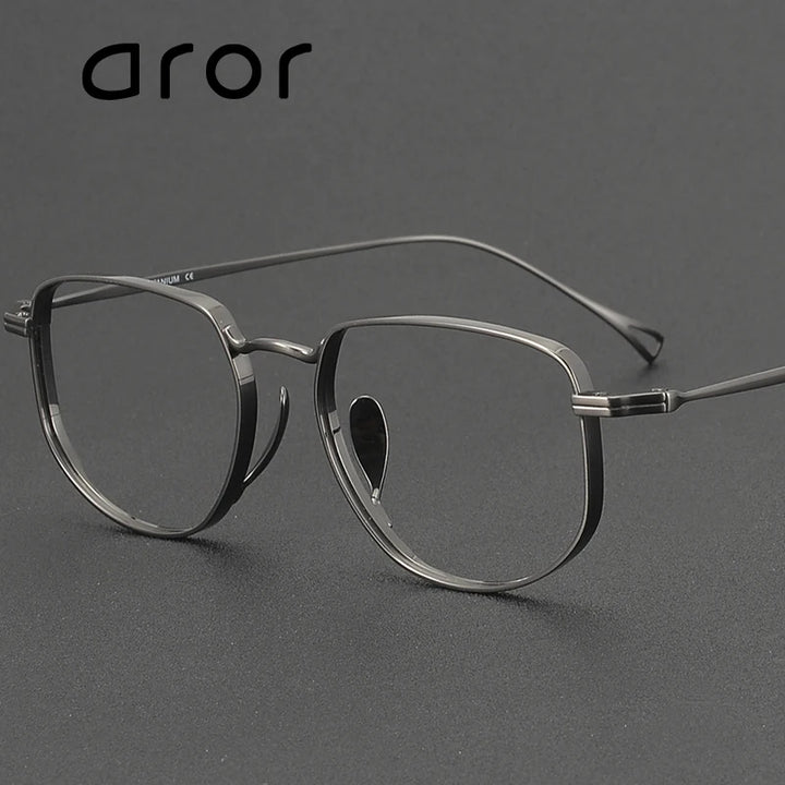 Aror Unisex Full Rim Polygon Titanium Eyeglasses 30049