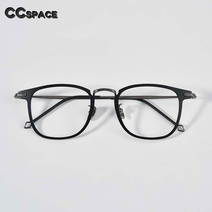 CCspace Unisex Full Rim Square Titanium Alloy Eyeglasses 55919 Full Rim CCspace   