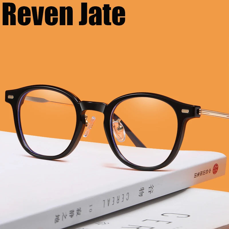 Reven Jate Unisex Full Rim Round Plastic Eyeglasses B1810 Full Rim Reven Jate   