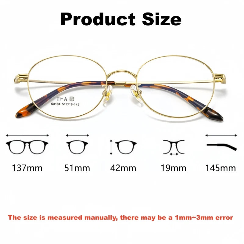Yimaruili Unisex Full Rim Oval Pure Titanium Eyeglasses 3134 — view 2 | Yimaruili at FuzWeb