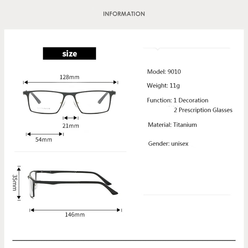 Hdcrafter Women's Full Rim Square Titanium Eyeglasses 89010 Full Rim Hdcrafter Eyeglasses