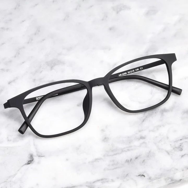 Cubojue Unisex Full Rim Square Tr 90 Titanium Eyeglasses 19142