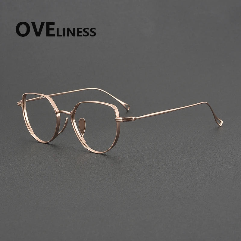 Oveliness Unisex Full Rim Square Cat Eye Titanium Eyeglasses 643002