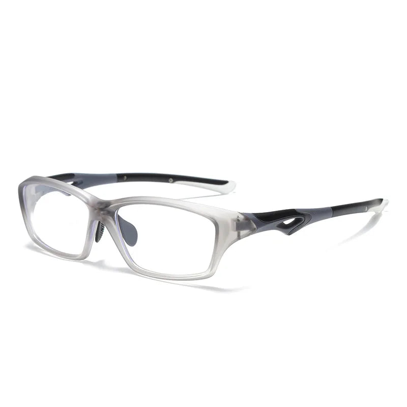 Yimaruili Unisex Full Rim Square Tr 90 Sport Eyeglasses Y81277 Full Rim Yimaruili Eyeglasses Transparent White  