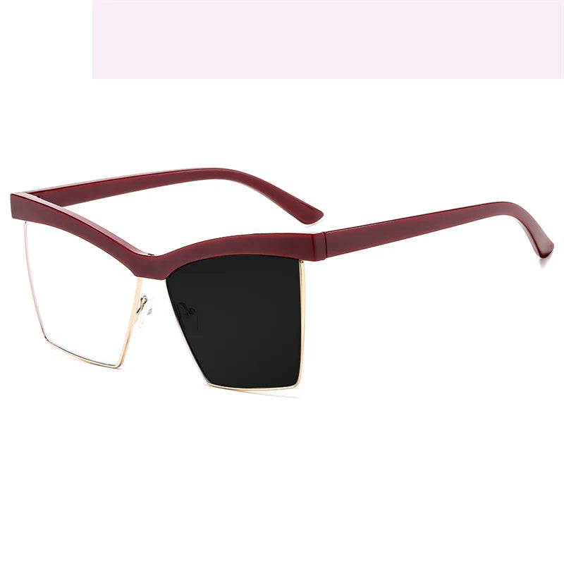 Kocolior Women's Full Rim Big Square Brow Line Tr 90 Titanium Photochromic Reading Glasses 713161