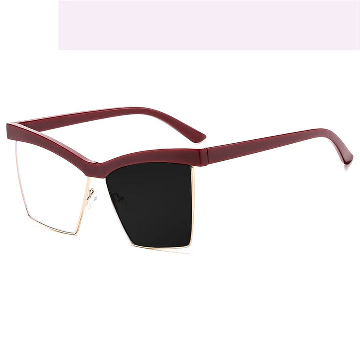 Kocolior Women's Full Rim Big Square Brow Line Tr 90 Titanium Photochromic Reading Glasses 713161