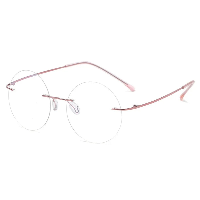Momoja Women's Rimless Round Titanium Reading Glasses 729005