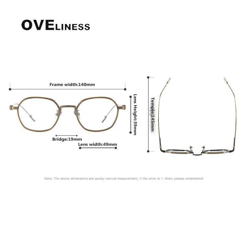 Oveliness Unisex Full Rim Oval Square Titanium Eyeglasses 4919 Full Rim Oveliness   