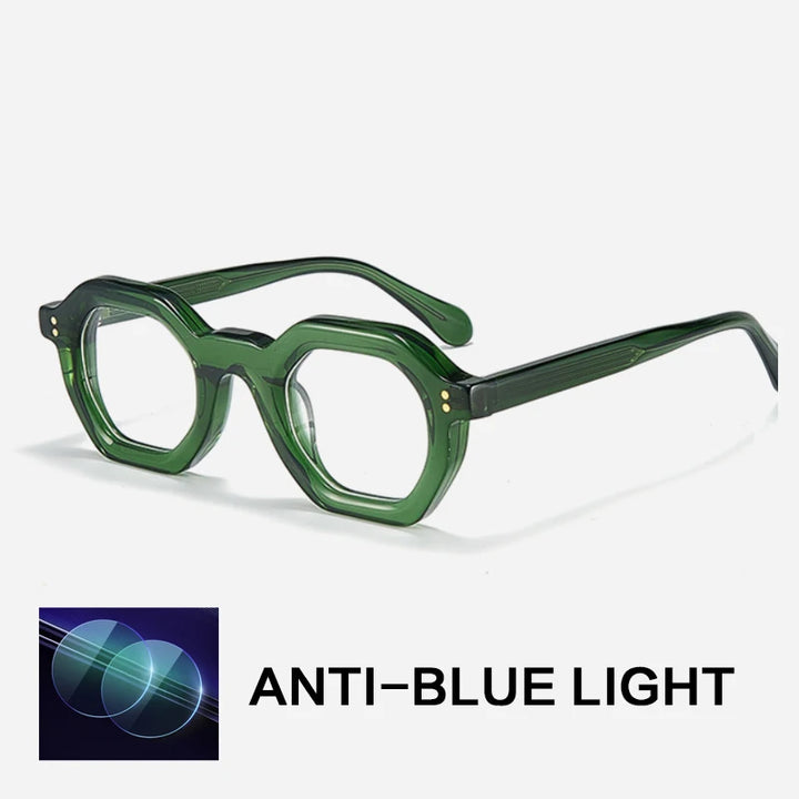 Gatenac Unisex Full Rim Flat Top Oval Acetate Reading Glasses 29002