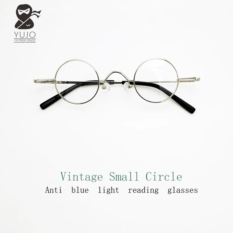 Yujo Unisex Full Rim Small Round Alloy Reading Glasses 811001 Reading Glasses Yujo   