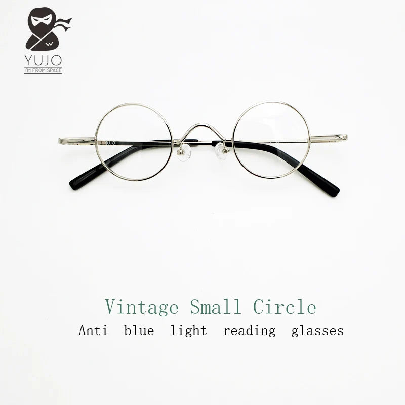 Yujo Unisex Full Rim Small Round Alloy Reading Glasses 811001 Reading Glasses Yujo   