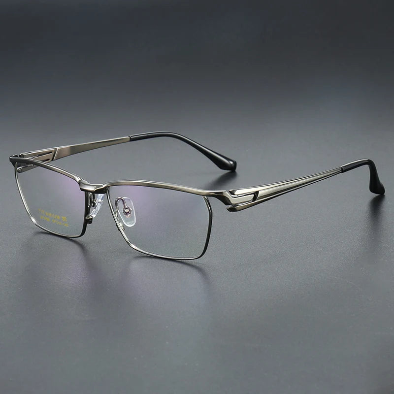 Aror Unisex Semi Rim Square Brow Line Titanium Eyeglasses 76195