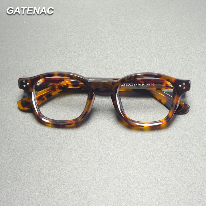 Gatenac Unisex Full Rim Brow Line Square Acetate Eyeglasses G66302