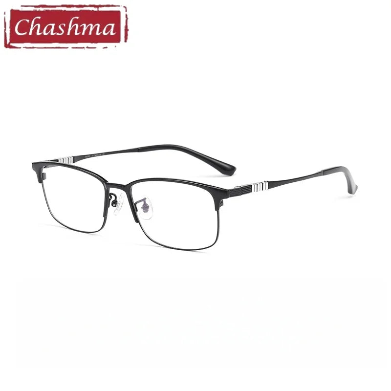 Chashma Ochki Unisex Semi Rim Square Titanium Tr 90 Eyeglasses 883127