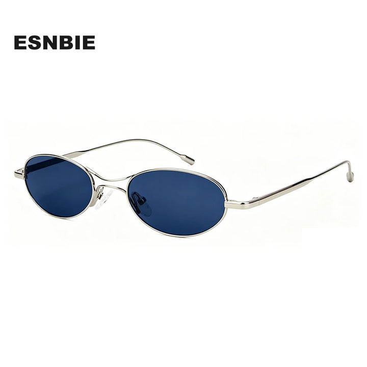 Esnbie Unisex Full Rim Oval Alloy Sunglasses 25S-M183SUN-1