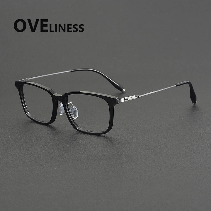 Oveliness Unisex Full Rim Square Acetate Titanium Eyeglasses 202510