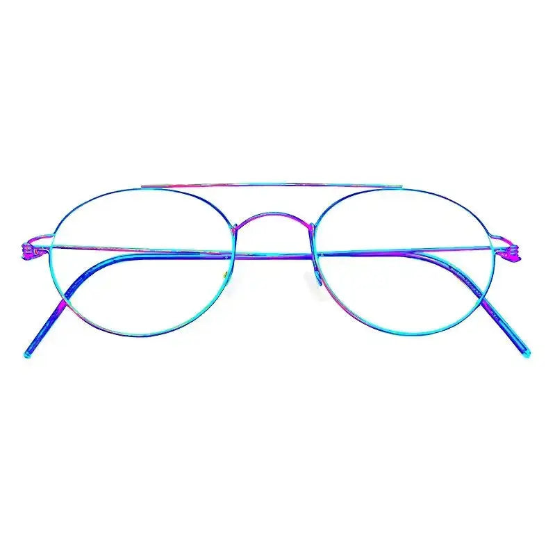 Aimee 504420 Women’s Titanium Full Rim Double Bridge Round Frames FuzWeb