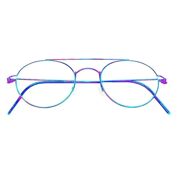 Aimee 504420 Women’s Titanium Full Rim Double Bridge Round Frames FuzWeb
