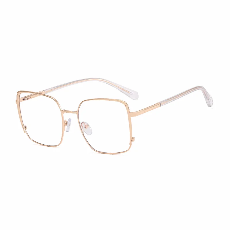 Ralferty Women's Full Rim Square Alloy Eyeglasses R82107 Full Rim Ralferty C8 Gold CHINA 