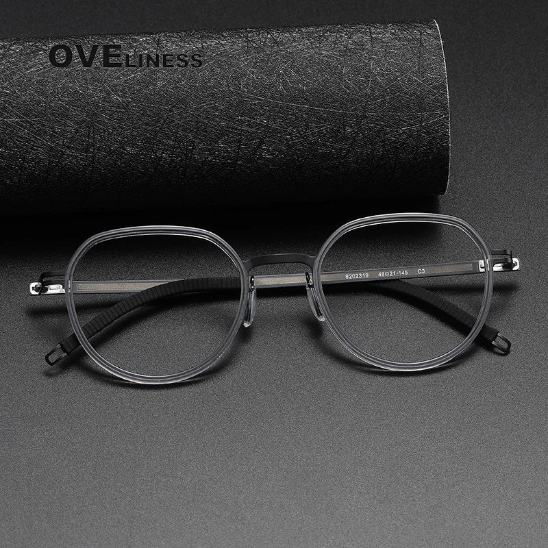 Oveliness Women's Full Rim Oval Acetate Titanium Eyeglasses 820319