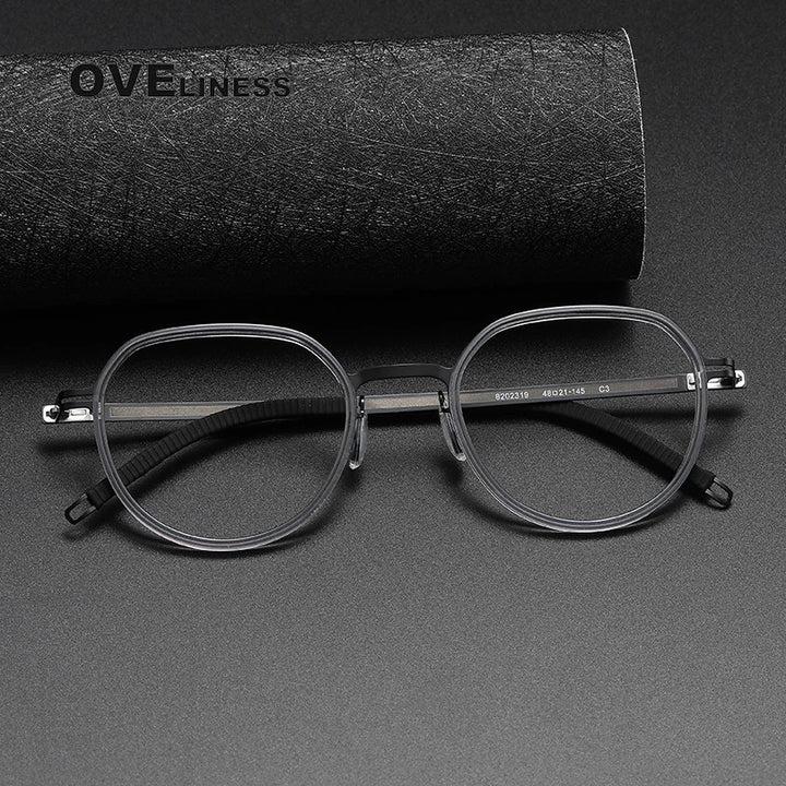 Oveliness Women's Full Rim Oval Acetate Titanium Eyeglasses 820319