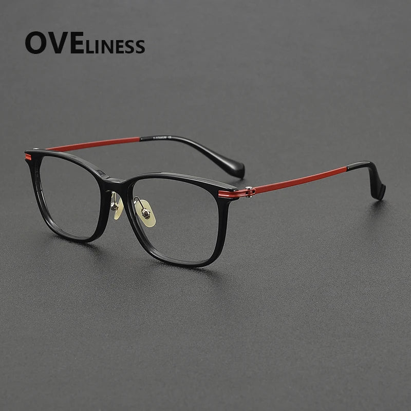 Oveliness Unisex Full Rim Square Titanium Acetate Eyeglasses 390012
