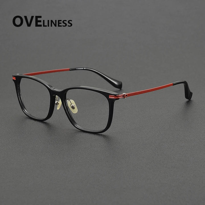 Oveliness Unisex Full Rim Square Titanium Acetate Eyeglasses 390012