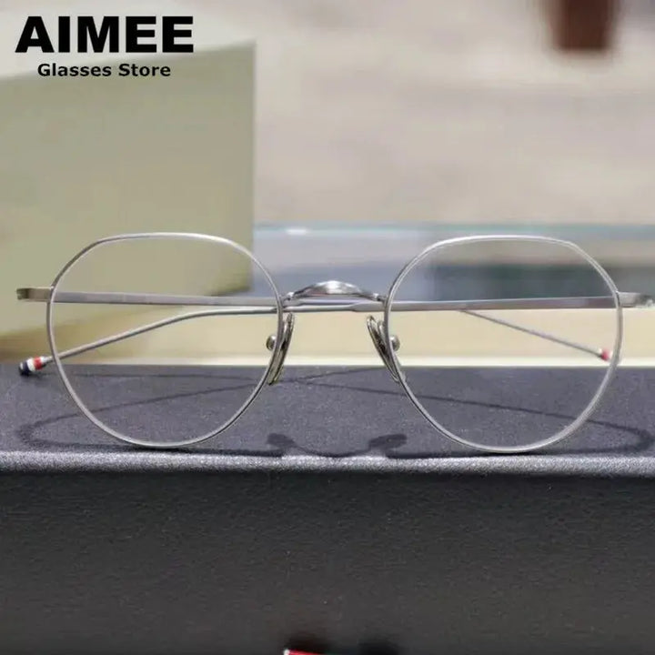 Aimee Full Rim 910400 Pure Titanium Round Frames FuzWeb