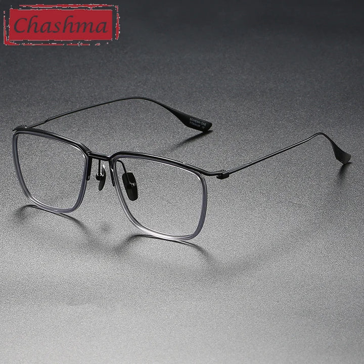 Chashma Ottica Men's Full Rim Square Titanium Acetate Eyeglasses 412106