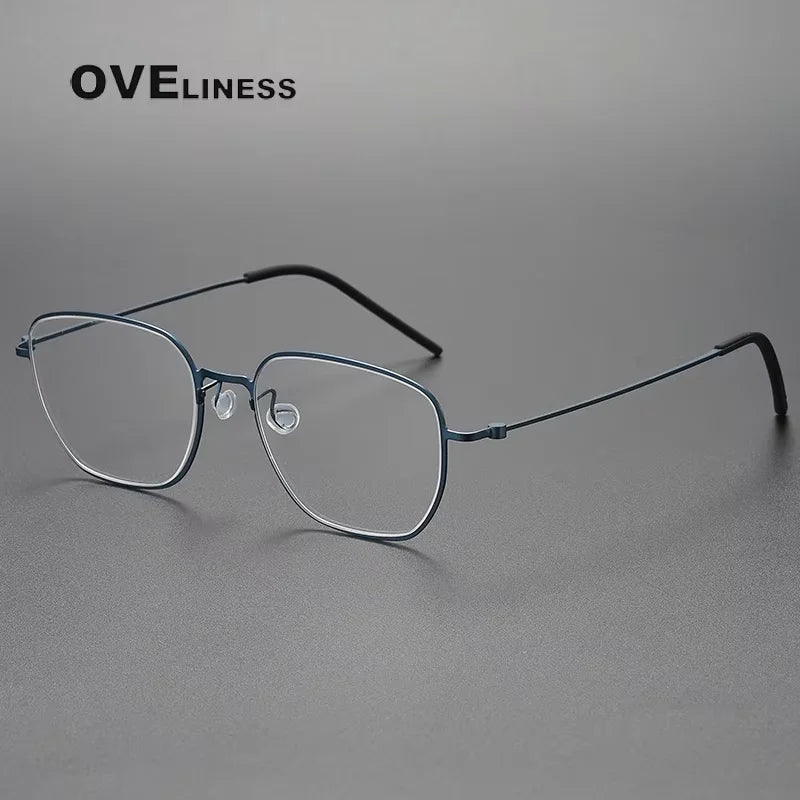Oveliness Unisex Full Rim Polygon Square Titanium Eyeglasses 55274