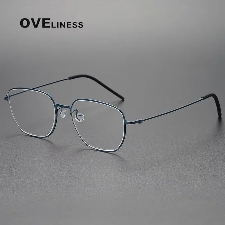 Oveliness Unisex Full Rim Polygon Square Titanium Eyeglasses 55274