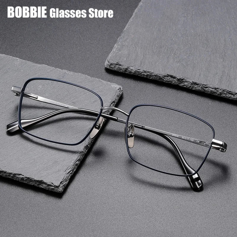 Bobbie Unisex Full Rim Polygon Square Titanium Eyeglasses 681015