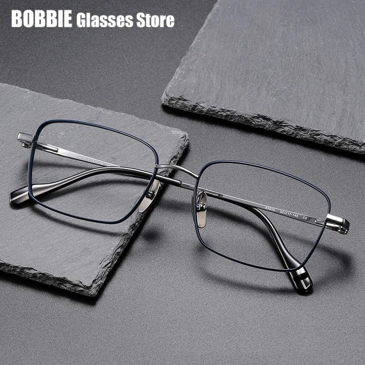 Bobbie Unisex Full Rim Polygon Square Titanium Eyeglasses 681015