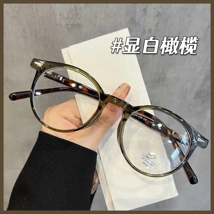 Zirosat Unisex Full Rim Round Tr 90 Alloy Eyeglasses 68008